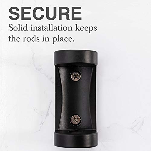 Js Jackson Supplies Double Curved Shower Rod, Metal Construction, Adjustable Between 44 To 70 Inches, Aluminum Rods And Zinc Mounting Hardware, Quality Modern Bathware, Black Finish #TOP6