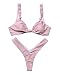 RUUHEE Brazilian Top V Style Bottom Leopard Bikini Bathing Suits for Women Fashion (L(US Size 6-8),Pink)