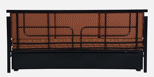 Image of 3 Seater Metal Sofa Cum Bed with Hydraulic Storage | Comfortable Sofa Set for, Living Room, Bedroom, Guest Room| Single Size Convertible Sofa with Cushion |Single Size (Multi Brown & Black)