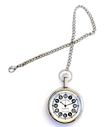 Classic Nickle Antique Pocket Gandhi Watch Royal Look Indian Handicraft Gift Item-image-19