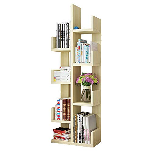 Htllt Storage Shelf Floating Shelves Bookshelf, Floor Creative Tree Student Bookcase Simple Modern Children's Assembly Storage Rack Living Room Simple Rack 47.6X20X131.6Cm,White Maple #TOP12