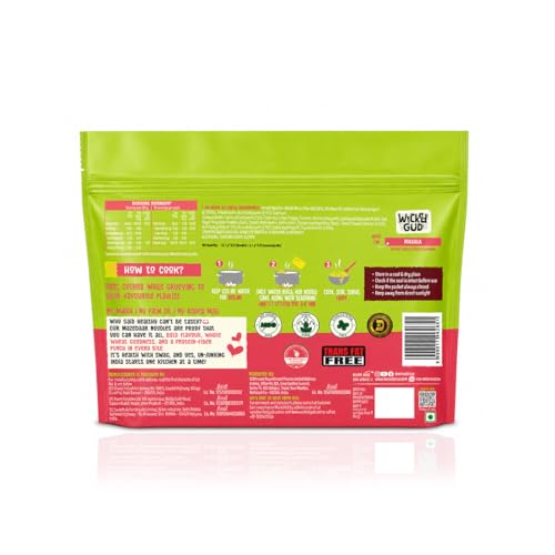 Image of Wickedgud Whole Wheat Masala Noodles Jumbo Pack, No Maida, No Palm Oil, No MSG | 720 g (Pack of 12, 60 g each)