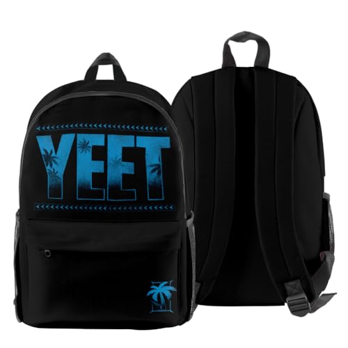 Jey Uso YEET Backpack Printed Multi Zipper Bag Casual Multi functional Bag (1,F)