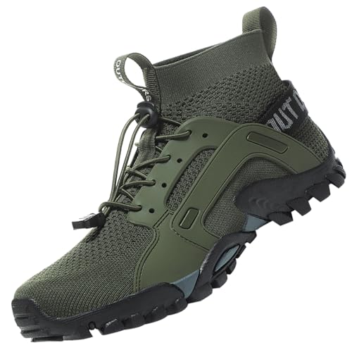 VTASQ Hiking Boots Mens Outdoor Non-Slip Trekking Mountaineering Shoes Trainers Lightweight Camping Climbing Shoes Sneaker Green 10 UK