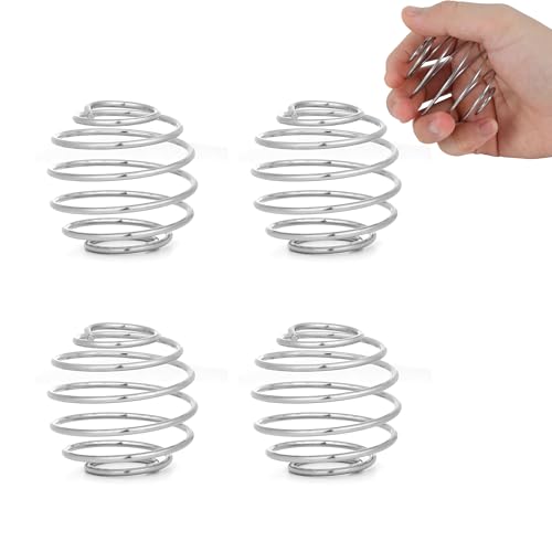 Bolas agitadoras de tamaño grande de 5,3 cm para batidos de proteínas, 4 piezas, aderezo para batidos y ensaladas, bola agitadora de acero inoxidable 304 (4 piezas)