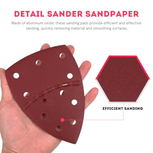 Papel de lija triangular grano 240 para lijadora de ratón madera metal 3