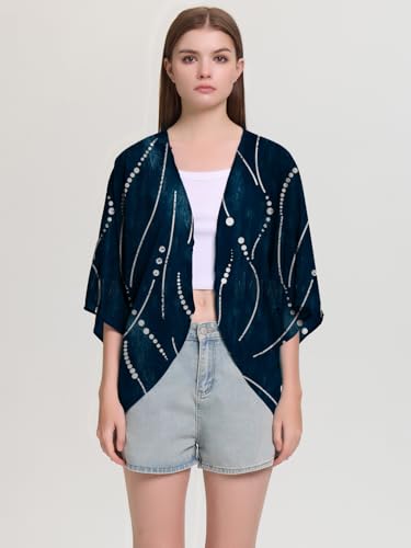 Image of Chunoy Women Short Sleeve Chiffon Kimono Beach Swimsuit Cover Up
