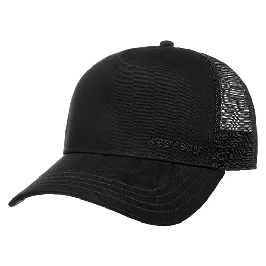 Stetson Classic Cotton Trucker KepsDamer/Herrar - basebollkeps keps meshkeps Snapback, med skärm Vår-sommar - One Size svart