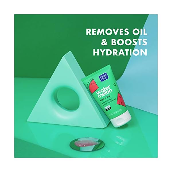 Clean & Clear Hydrating Watermelon Gel Facial Moisturizer, Oil-Free Daily Face Gel Cream to Quench & Refresh Dry Skin, Lightweight & No-Shine, 1.7 oz