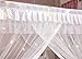 Mengersi Princess 4 Corners Post Bed Curtain Canopy Mosquito Net Bedroom Decoration (White, California King)