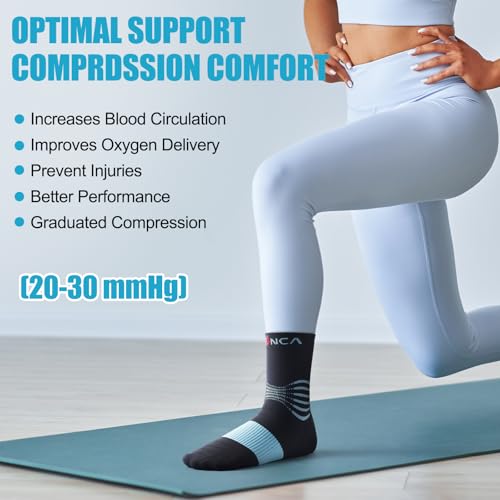 Image of NEENCA Professional Compression Socks for Women Men Circulation, 20-30 mmHg | Compression Support, Women's Fit