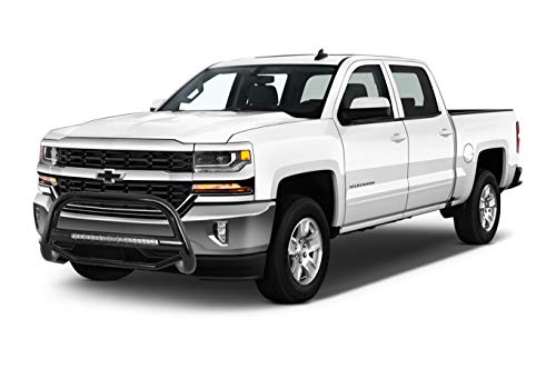 Image of Black Horse Max Beacon Bull Bar No Skid Plate Black Compatible with 15-20 Yukon XL|07-20 Yukon /Tahoe|07-18 Sierra /Silverado 1500|07-14 Escalade EXT /ESV /Suburban 1500|15-22 Suburban-MAB-GMTAB