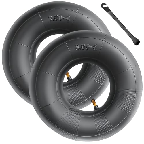 KASURE 2 Stück Schlauch 3.00-4 für Schubkarrenrad 260x85 Sackkarrenrad Schlauch für Schubkarre Reifen Schubkarrenreifen Innenschlauch für Bollerwagen Luftrad Ersatzschlauch mit Reifenmontierhebel