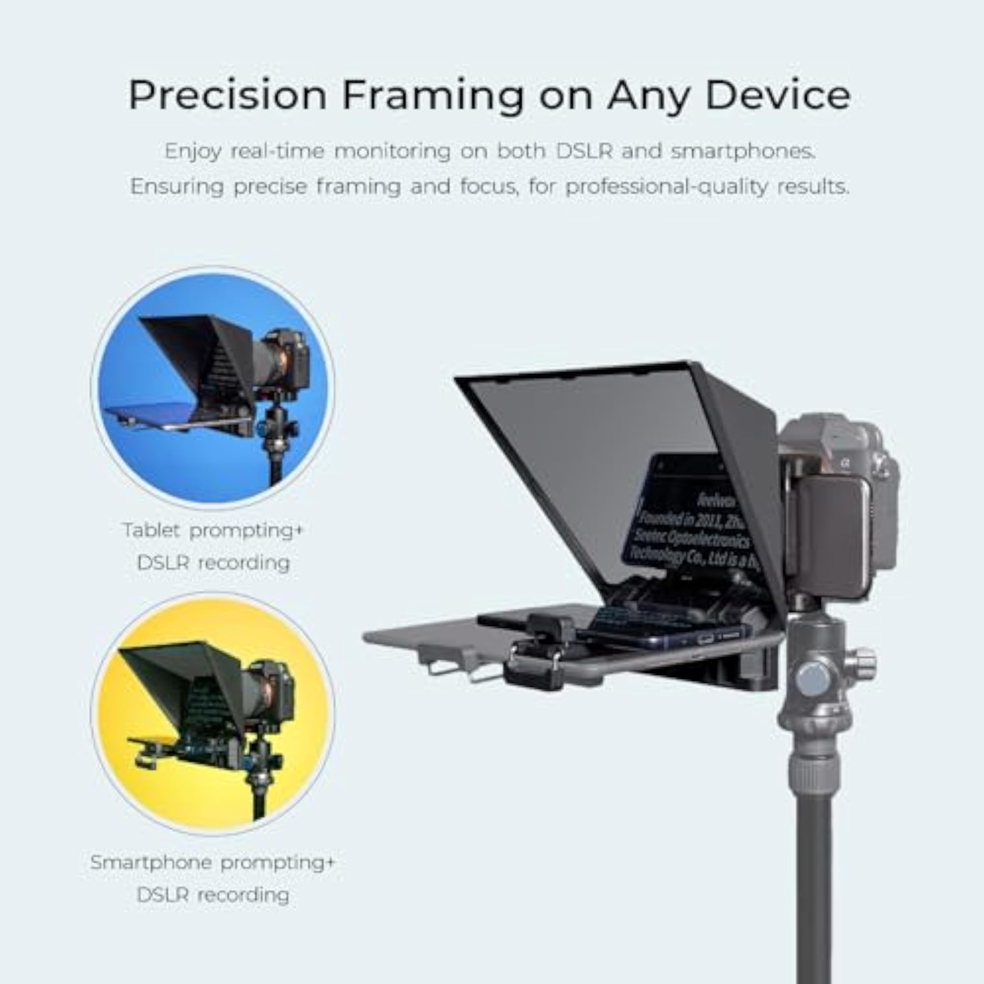Portable 8 Teleprompter for Smartphone & DSLR