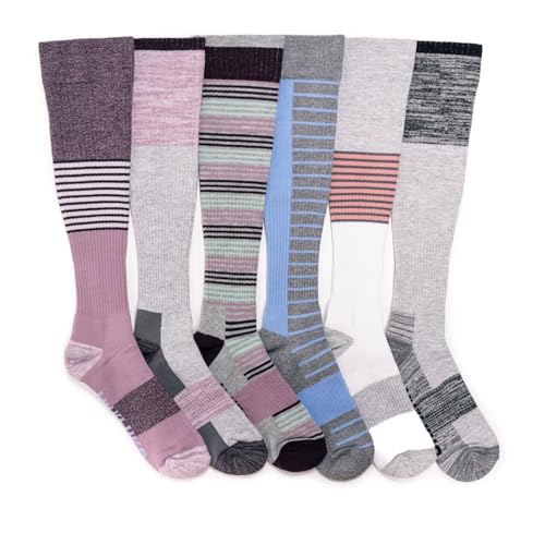 MUK LUKS Women's 3 Pack Cotton Compression Knee-high Socks