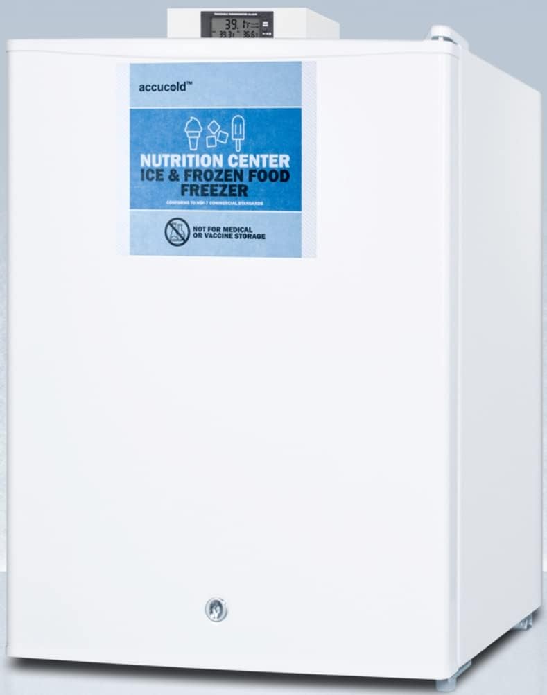 Summit Appliance FS30L7NZ Commercially Approved Nutrition Center Series Compact All-freezer in White with Front Lock and NIST Calibrated Digital Temperature Display, Manual Defrost