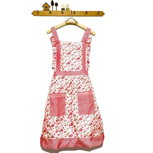 Image of Kitchen Apron for Women | Japanese-style Cooking Aprons | Cute Apron for Women With Pockets | Polyester Cotton Apron |Perfect for Cafe Shop, Baking, Gardening, Cooking (1piece)