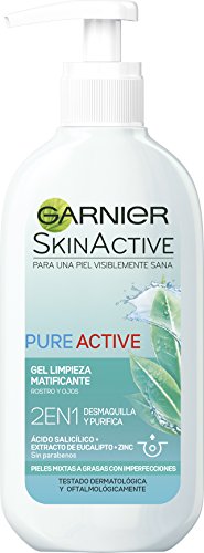Garnier Skin Active Jabón Líquido Matificante 2 en 1 para Pieles Mixtas a Grasas, 200 ml