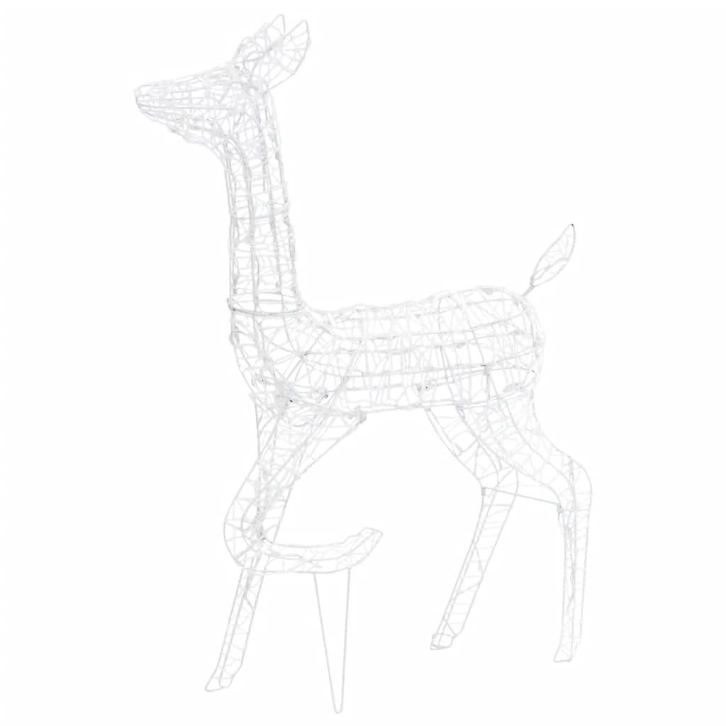 LED Rentier Familie Weihnachtsdeko 3er Set Acryl Kaltweiß für Garten Außenbereich 300 LEDs Lichteffekte Leuchtfigur für Weihnachten