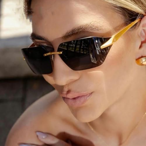 Lunettes de soleil sans monture rétro chic et luxe pour un style affirmé