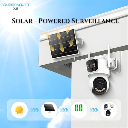 Image of XUGA-Cybernautt Series X2I 8MP PTZ Dual Solar 4G Sim Outdoor CCTV Camera | Color Night Vision | Motion Detection | Water Proof | 10X Zoom | Use Air-tel 4G Sim