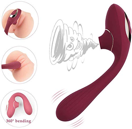 Kissplay -Electric Massaggiatore in Silicone con 10 frequenze,USB Ricaricabile,Vibratóre Dǐldó Massaggiatore Wireless per Donna,rossa