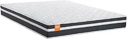 Colchão Casal Queen Molas Qatar 158x198x22cm Branco/Preto - Suporta até 200 kg Por Pessoa