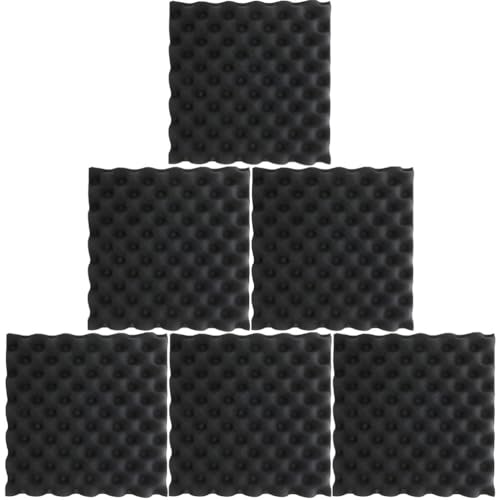 Paneles acústicos de espuma SUPVOX 6pcs: paneles de espuma acústica en forma de cuña de 12 x 12, alta densidad para atenuación de sonido