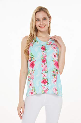 Image of Hawaii Hangover Family Matching Clothes, Pink Hibiscus Vine Turquoise | Family matching Hawaiian outfits, Pink Hibiscus Vine Turquoise, lightweight rayon, machine washable, tropical floral print