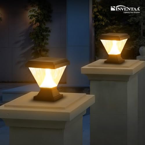 Image of INVENTAA Chiti Sky 12W LED 3-in-1 Color (Warm, Neutral, Cool) Light for Home Gate | Rustproof Gate Lamps for Outdoor Compound, Garden, Patio Piller Lights Gate Lights for Outdoor Waterproof