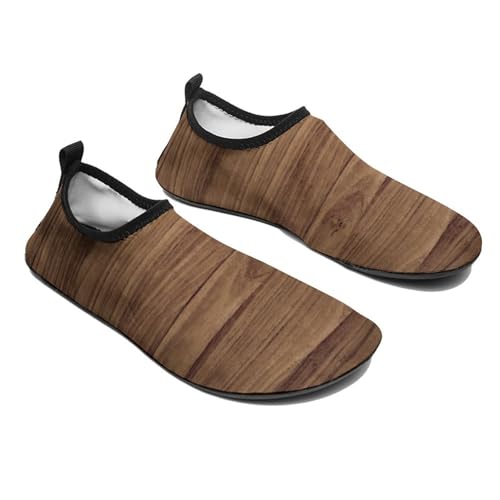 Brown Wooden Flooring Water Shoes Men Women Adult Aqua Sock Barefoot for Beach Swim River Pool Lake Hiking Kayaking Surfing