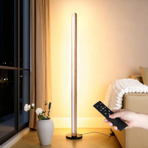 Vliigts natural ash slim wand floor lamp — showing the 55.1 in column, foot switch and remote that define the pick