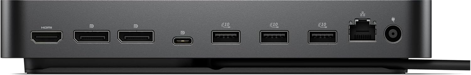 Dell Pro Smart Dock WD25 Bundle con 6 puertos USB, entrega de energía de hasta 100 W, incluye cable de puerto de pantalla + cable HDMI ZoomSpeed + cable Ethernet + paño de limpieza, soporta hasta 4