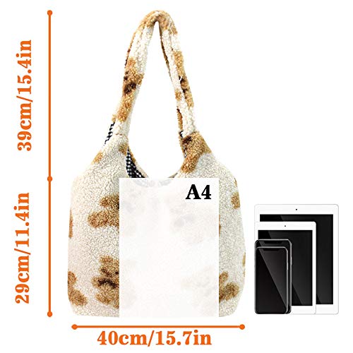 Bolso de hombro grande de peluche con oso para mujer miniatura 4