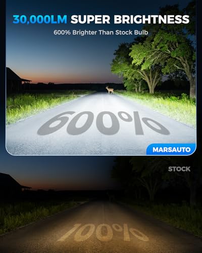 Image of Marsauto 9005 /HB3 LED Light Bulb, 600% ๐๐๐๐๐๐๐ Ultra-Bright | 6500K White, 1:1 Size Easy Install HB3 Fog Light Bulbs, CANbus Ready, Tail Light Assemblies, Pack of 2