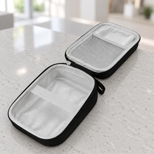 Estojo para Monitor de Pressão Bolsa Case Transporte Acessórios Medicamentos Portátil Uso Diário Compacto com Zíper e Alça Preto Reforçado