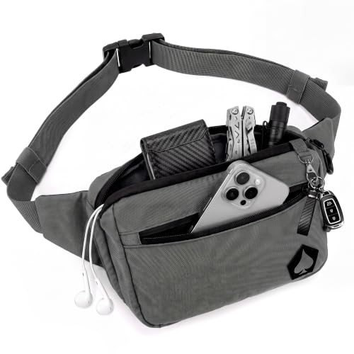 Image of HighSpeedDaddy Tactical Fanny Pack - Waterproof Fanny Belt Bag Pack with Adjustable Waist - 500D Nylon with Quick-Access Pockets - Everyday EDC Pouch for Men & Women - Gunmetal Gray