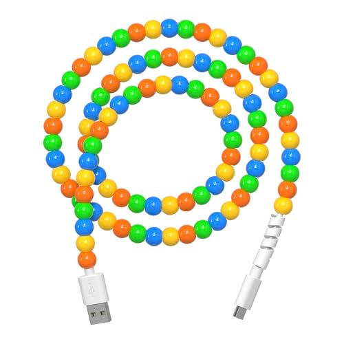 USB A to USB C Charging Cable 3.3FT [MFi Certified] Candy Beaded Charger Cord Fast Charger Cute Beads Charging Cable for Girls Women Type C Cord for iPhone 16/17 for iPad Adorable Colorful Candy Color