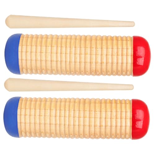 OFFSCH Versatile Musical Shaker Set Sand Drum Instrument Wooden Rhythm Hammers for Performing