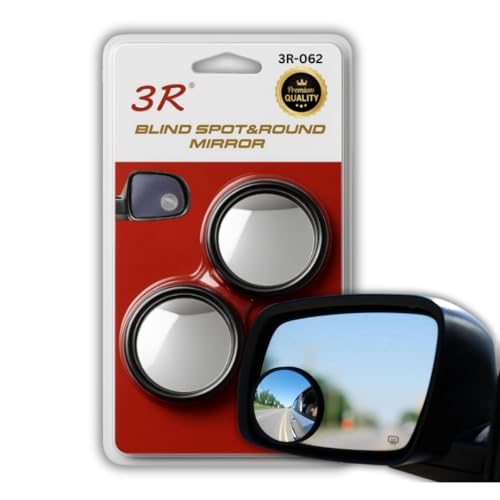Image of DEZI 3R Blind Spot Mirrors HD Glass Car Accessories, 360 Safety Convex Rear View, Wide Angle Adjustable Mirror (2 Pcs) (3R-062, Round HD Convex)