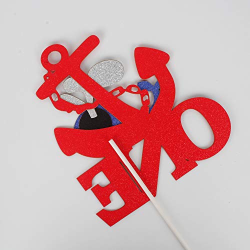 Whale One Cake Topper, Sea Creature,Nautical Anchor Themebaby Shower Cake Decoe First One Year Old Birthday Party Decorations #TOP4