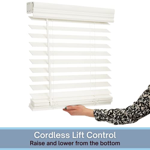 Lotus & Windoware Cordless 2" Faux Wood Blind 35" Wide X 54" Long, Soft White, Smooth (Fcx3554Wh) - 35 X 54,Soft White - 35 X 54,Soft White #TOP1