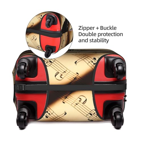 Microphone With Music Note Print Personalized Travel Luggage Cover With Zipper, Elastic Luggage Cover,For Daily Use4