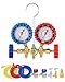 5FT AC Gauge Set for R134A R12, R22, R502 Refrigerants, with Couplers and Can Tap