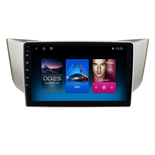 Android 10 Double Din 9 Inch Car Stereo for Lexus/Toyota Harrier 2003-2009 Head Unit Supports GPS Bluetooth Mirror-Link FM WiFi 4G Steering Wheel Control TPMS Car Navigation