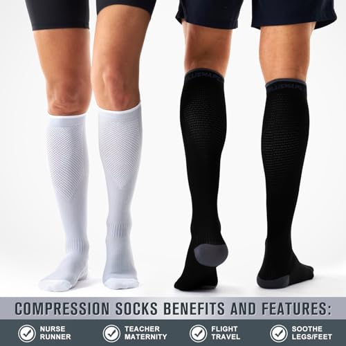 Image of Compression Socks for Women and Men(3 Pairs)15-20mmHg - Best Circulation Support Socks