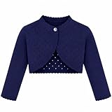 Lilax Little Girls' Knit Long Sleeve One Button Closure Bolero Shrug
