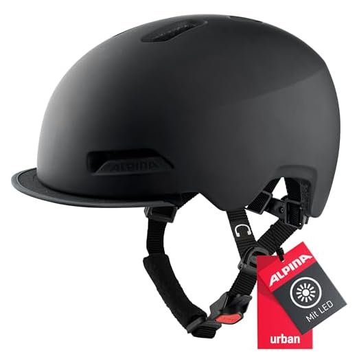 ALPINA Unisex - Adultos, Brooklyn Casco de Bicicleta, Black Matt, 52-57 cm