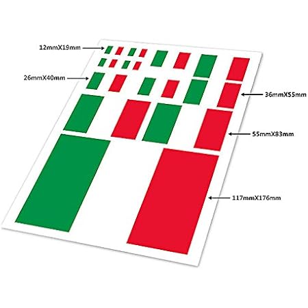 Amazon 汎用 自動車用 装飾 シール ステッカー 国旗模様 四角形 イタリア国旗 ステッカー デカール 車 バイク