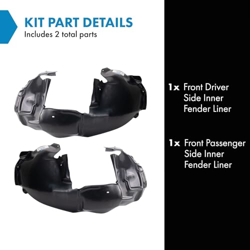 Image of TRQ Front Inner Fender Liner Set Compatible with 2008-2017 Audi A5 Quattro S5 AU1248123 AU1249123